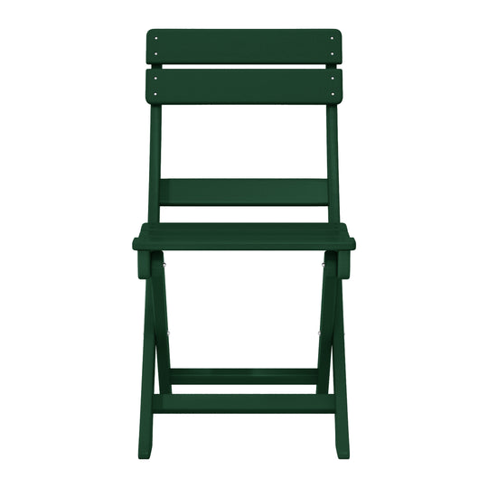 Malibu 3-Piece Outdoor HDPE Folding Patio Bistro Table and Chairs