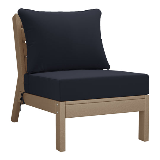 Avalon Outdoor Patio HDPE Sectional Sofa with Patio Cushions