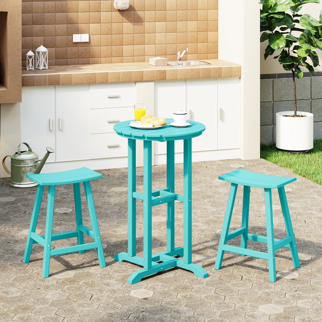 Malibu Outdoor Patio Counter Height Bar Stools Bistro Bar Table Set