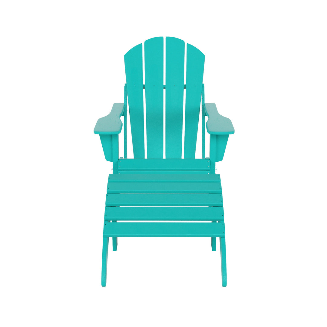 Malibu 2 piece set classic Adirondack chair with ottoman (1 seater)