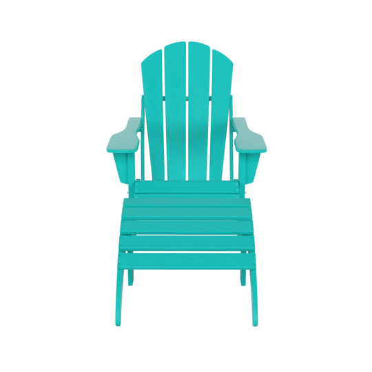 Malibu 2 piece set classic Adirondack chair with ottoman (1 seater)