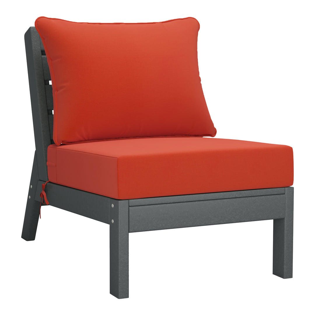 Avalon Outdoor Patio HDPE Sectional Sofa with Patio Cushions