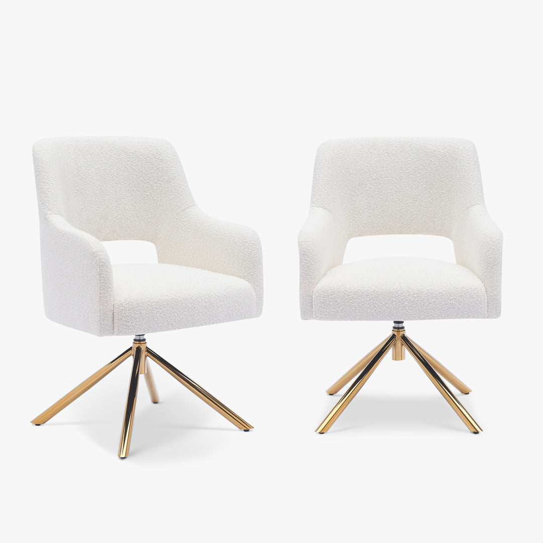 Genevieve Mid-Century Modern Wide Boucle Swivel Accent Arm Chair