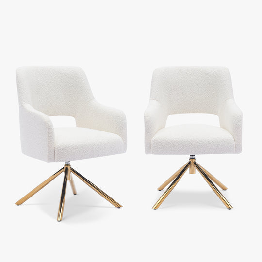 Genevieve Mid-Century Modern Wide Boucle Swivel Accent Arm Chair
