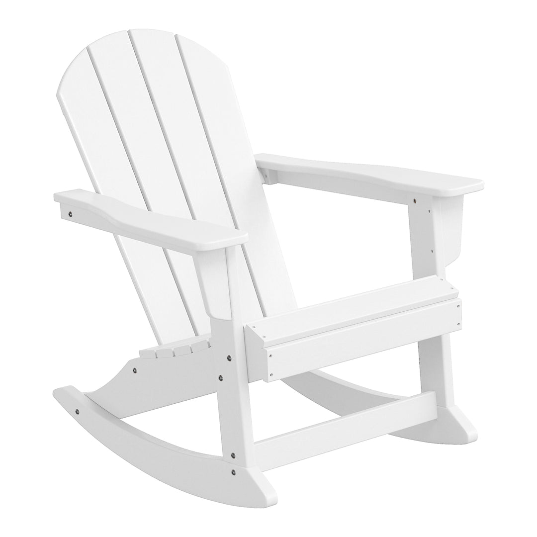 Malibu 3-Piece set Outdoor / Patio Poly Adirondack rocking chairs with a side table ( 2 seater )