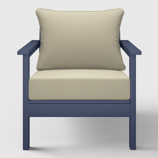 Avalon Outdoor Modern HDPE Patio Club Chair with Deep Seat Cushions