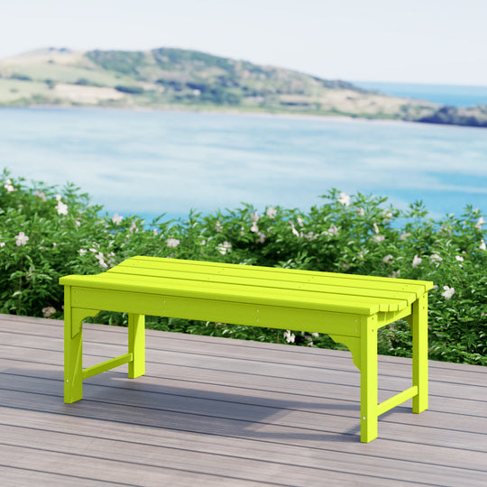 Malibu 48" length backless Poly Wood Outdoor / Garden bench
