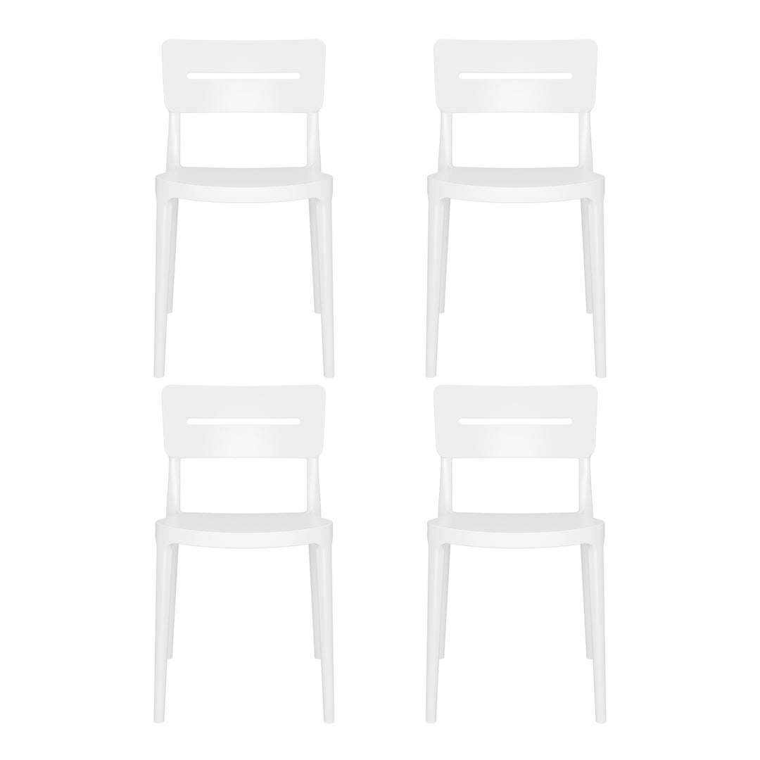 Playa Outdoor Modern Stackable Plastic Patio Dining Chairs (Set of 4)