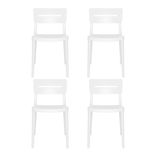 Playa Outdoor Modern Stackable Plastic Patio Dining Chairs (Set of 4)