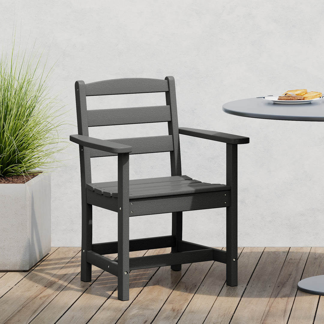 Ashore Outdoor HDPE Patio Classic Dining Arm Chair