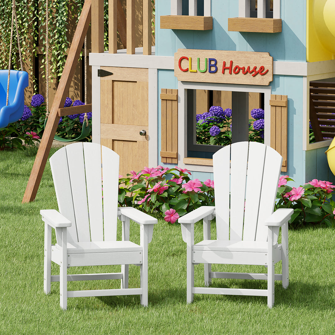 Malibu Kids Outdoor Adirondack Plastic Patio Chair (Set of 2)