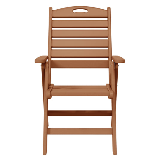 Malibu HDPE Adjustable Highback Folding Patio Dining Chair