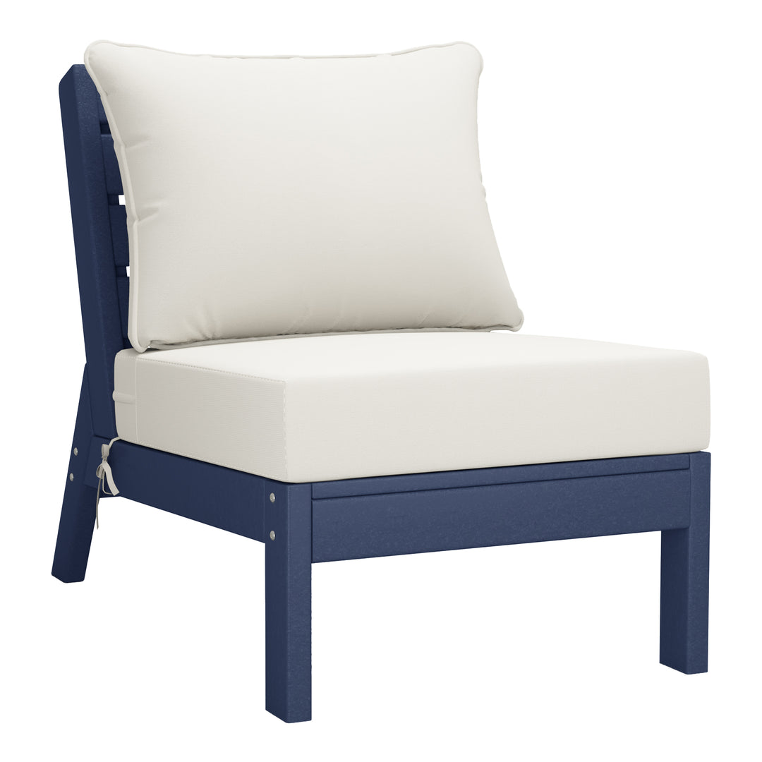 Avalon Outdoor Patio HDPE Sectional Sofa with Patio Cushions