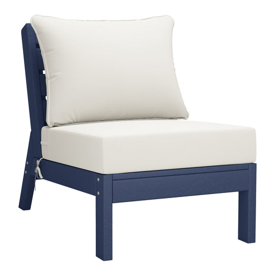 Avalon Outdoor Patio HDPE Sectional Sofa with Patio Cushions