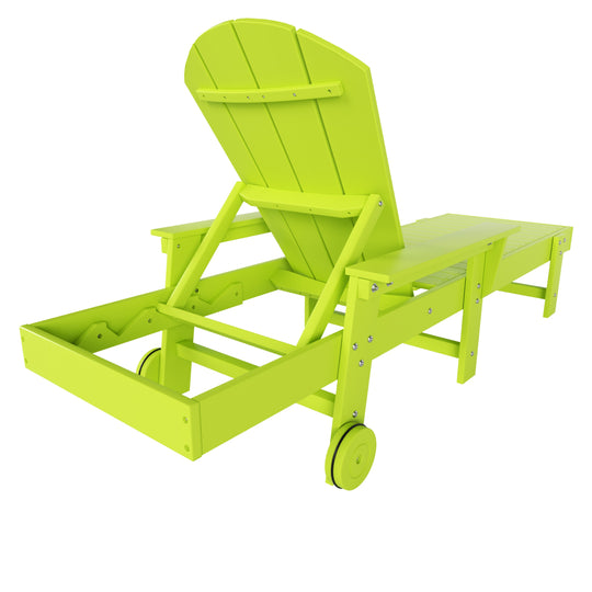 Malibu Reclining Chaise Lounge With Arms & Wheels