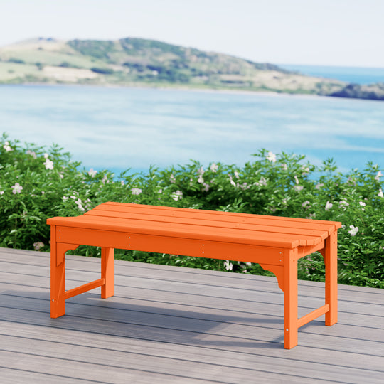 Malibu 48" length backless Poly Wood Outdoor / Garden bench