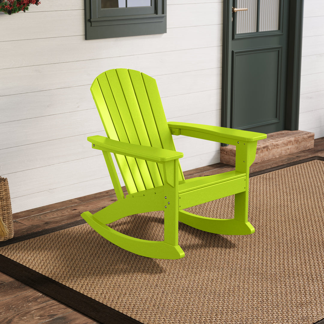 Dylan Outdoor Patio Poly Plastic Adirondack Rocking Chair