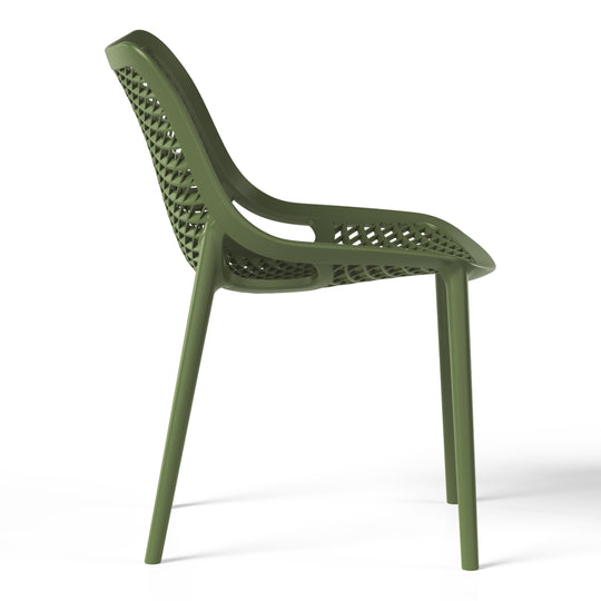 Playa Outdoor Stackable Modern Plastic Dining Chairs (Set of 2)