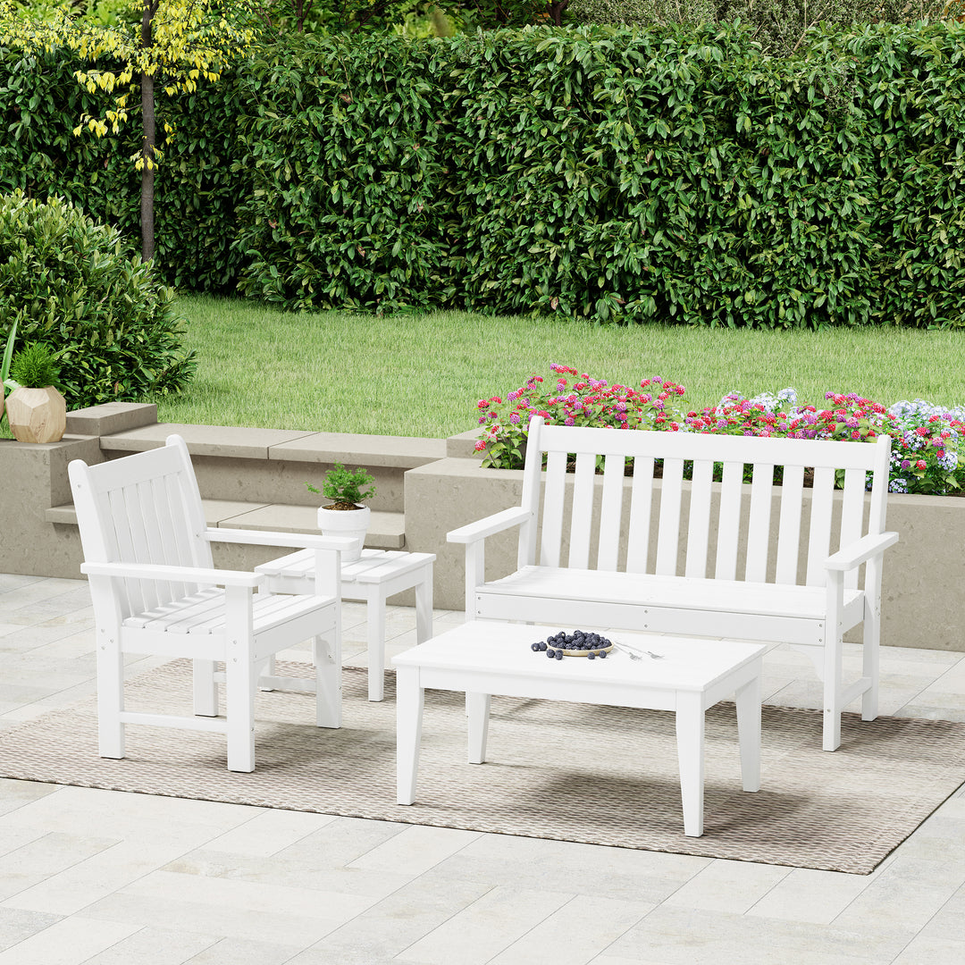 Malibu 4-Piece HDPE Outdoor Patio Furniture Couch Set