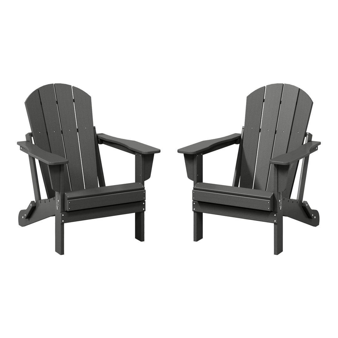 Malibu 2 piece set outdoor folding Poly Adirondack chair