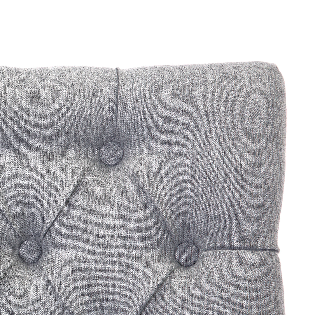Hayes 24" Upholstered Tufted Wood Counter Stool, Antique Gray