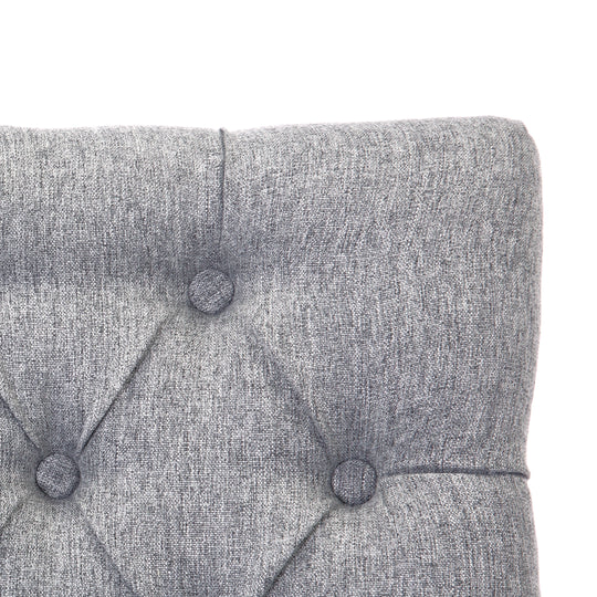 Hayes 24" Upholstered Tufted Wood Counter Stool, Antique Gray