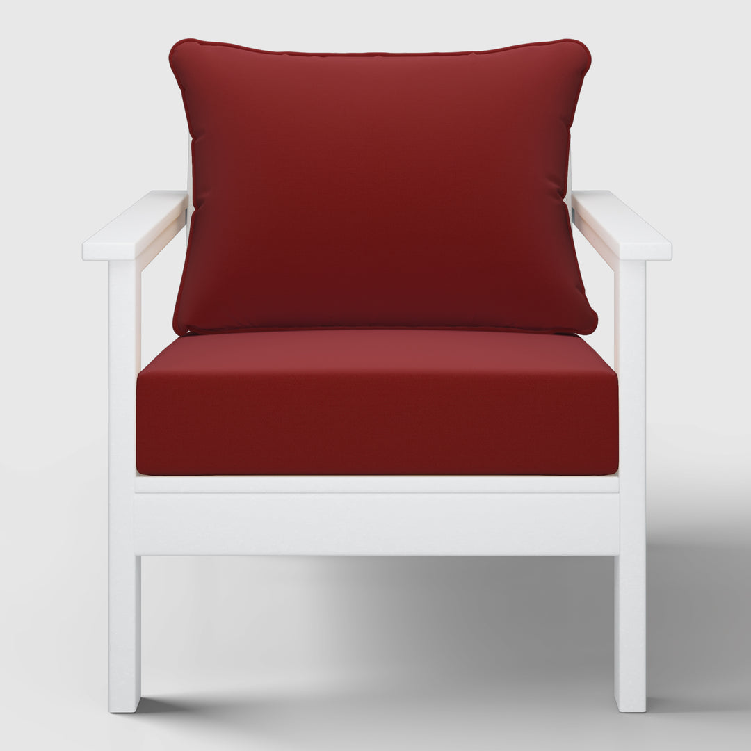 Avalon Outdoor Modern HDPE Patio Club Chair with Deep Seat Cushions