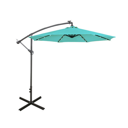Albert 10 ft. Outdoor / Paito Cantilever Hanging Umbrella with Solar Power LED lights