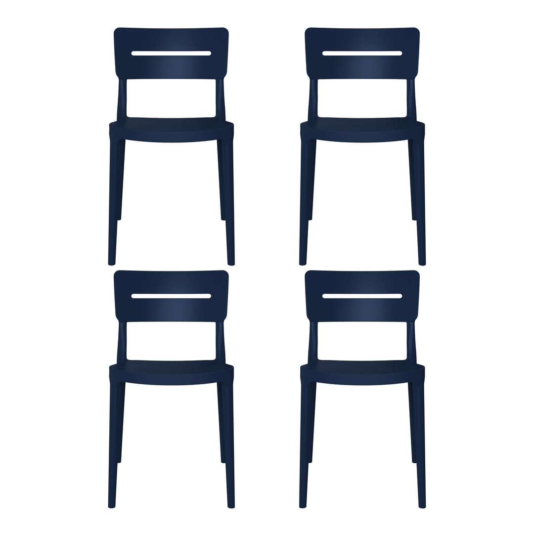 Playa Outdoor Modern Stackable Plastic Patio Dining Chairs (Set of 4)