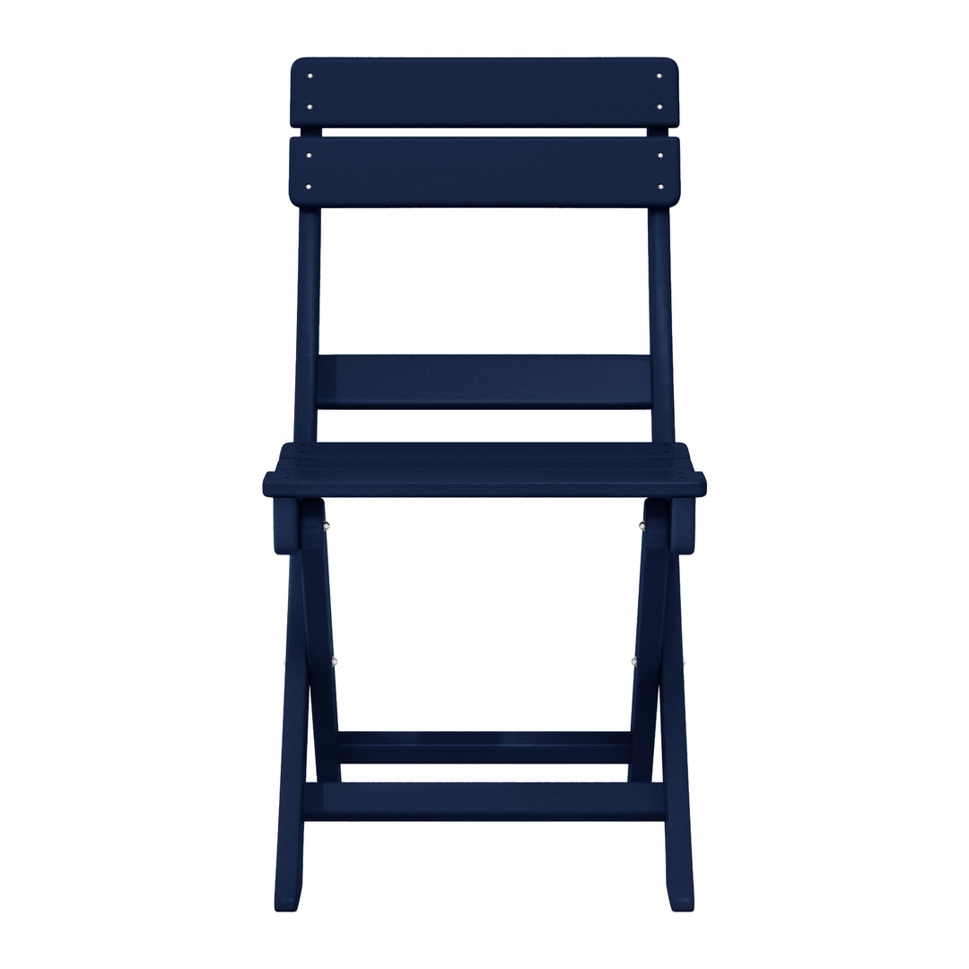 Malibu 3-Piece Outdoor HDPE Folding Patio Bistro Table and Chairs