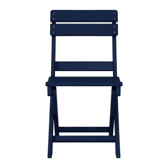 Malibu 3-Piece Outdoor HDPE Folding Patio Bistro Table and Chairs