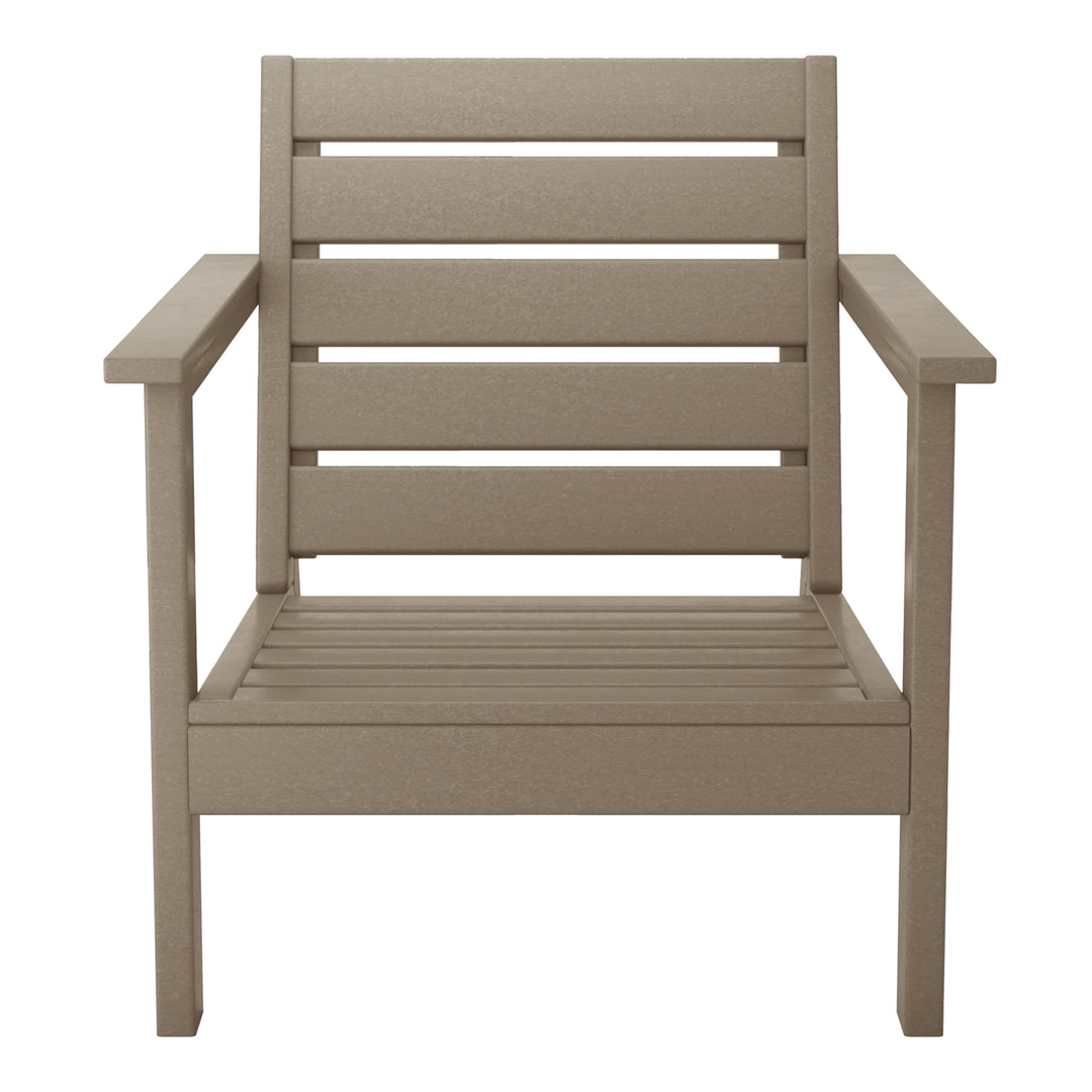 Avalon Outdoor Modern HDPE Patio Club Chair with Deep Seat Cushions