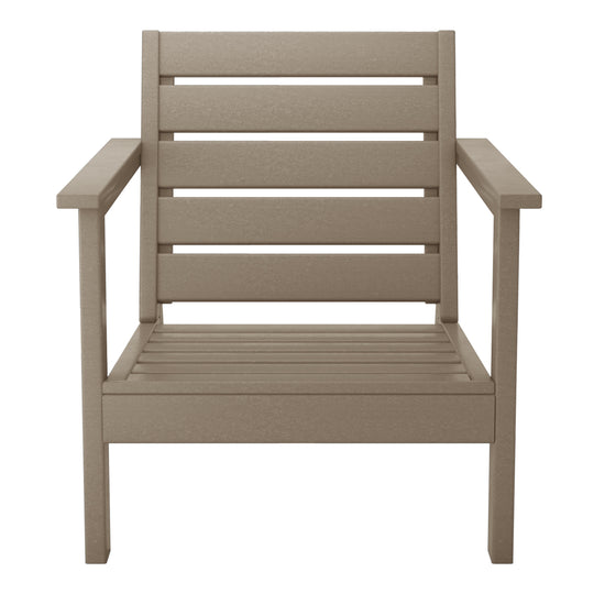 Avalon Outdoor Modern HDPE Patio Club Chair with Deep Seat Cushions