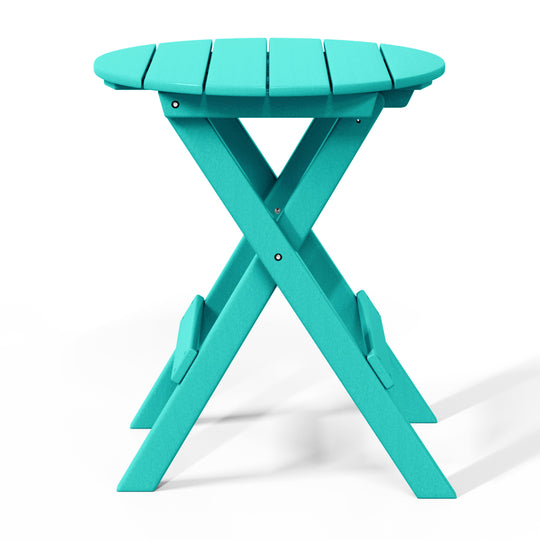 Malibu HDPE Outdoor 24.5 Inch Round Portable Folding Patio Dining Table