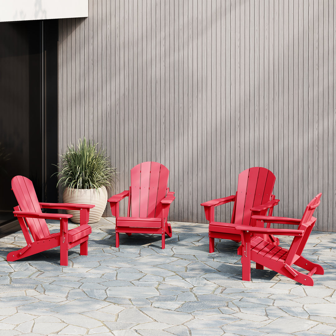 Malibu 4-Piece set outdoor folding Poly Adirondack chair
