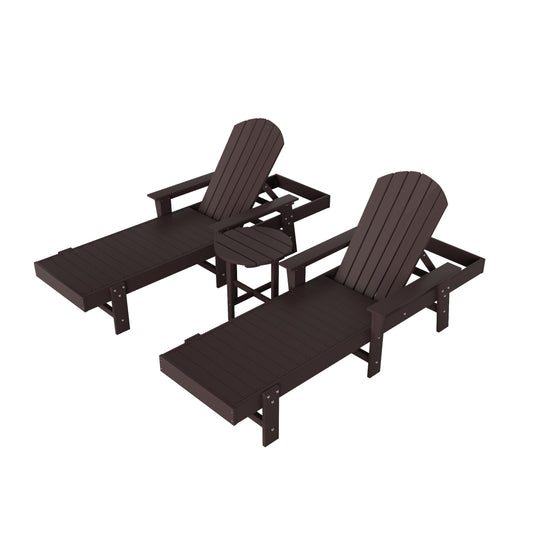 Dylan 3 Piece Adirondack Poly Reclining Chaise Lounge With Arms