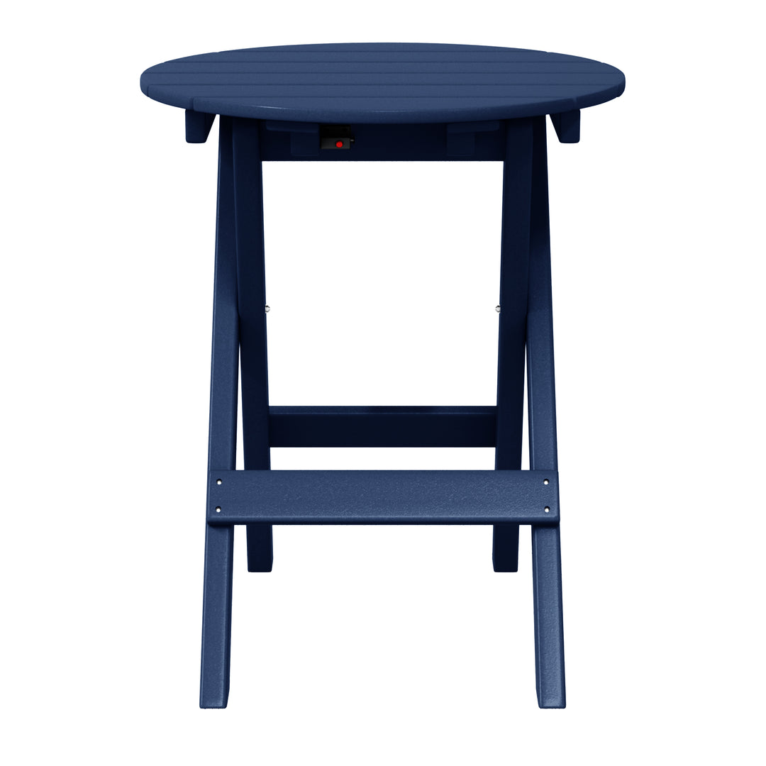 Malibu HDPE Outdoor 24.5 Inch Round Portable Folding Patio Dining Table