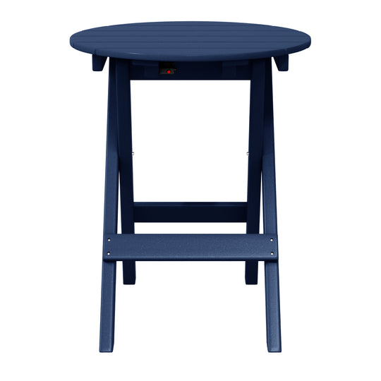 Malibu HDPE Outdoor 24.5 Inch Round Portable Folding Patio Dining Table