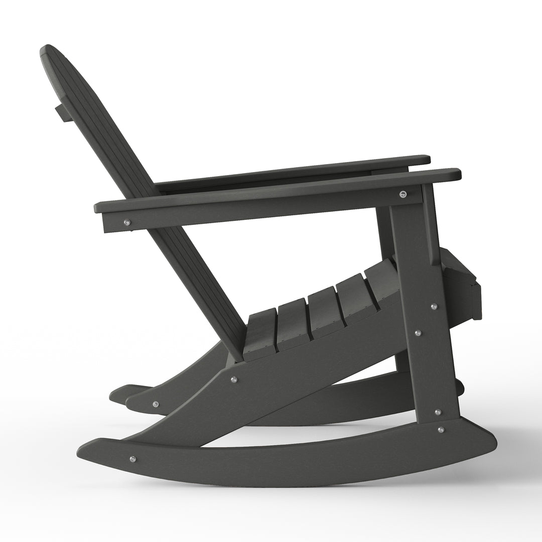 Malibu 3-Piece set Outdoor / Patio Poly Adirondack rocking chairs with a side table ( 2 seater )