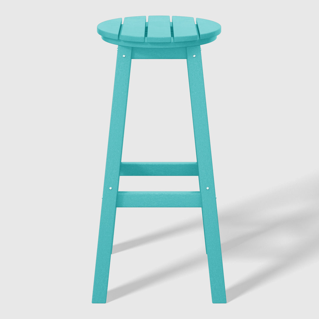 Malibu 29" HDPE Outdoor Patio Round Bar Stool (Set of 2)