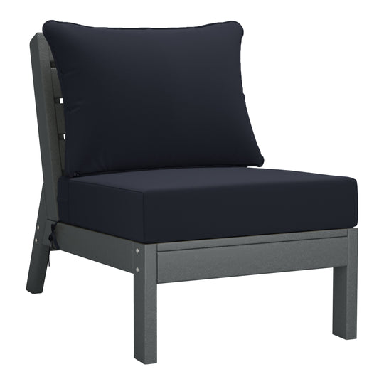 Avalon Outdoor Patio HDPE Sectional Sofa with Patio Cushions