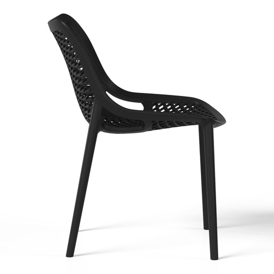 Playa Outdoor Stackable Modern Plastic Dining Chairs (Set of 2)