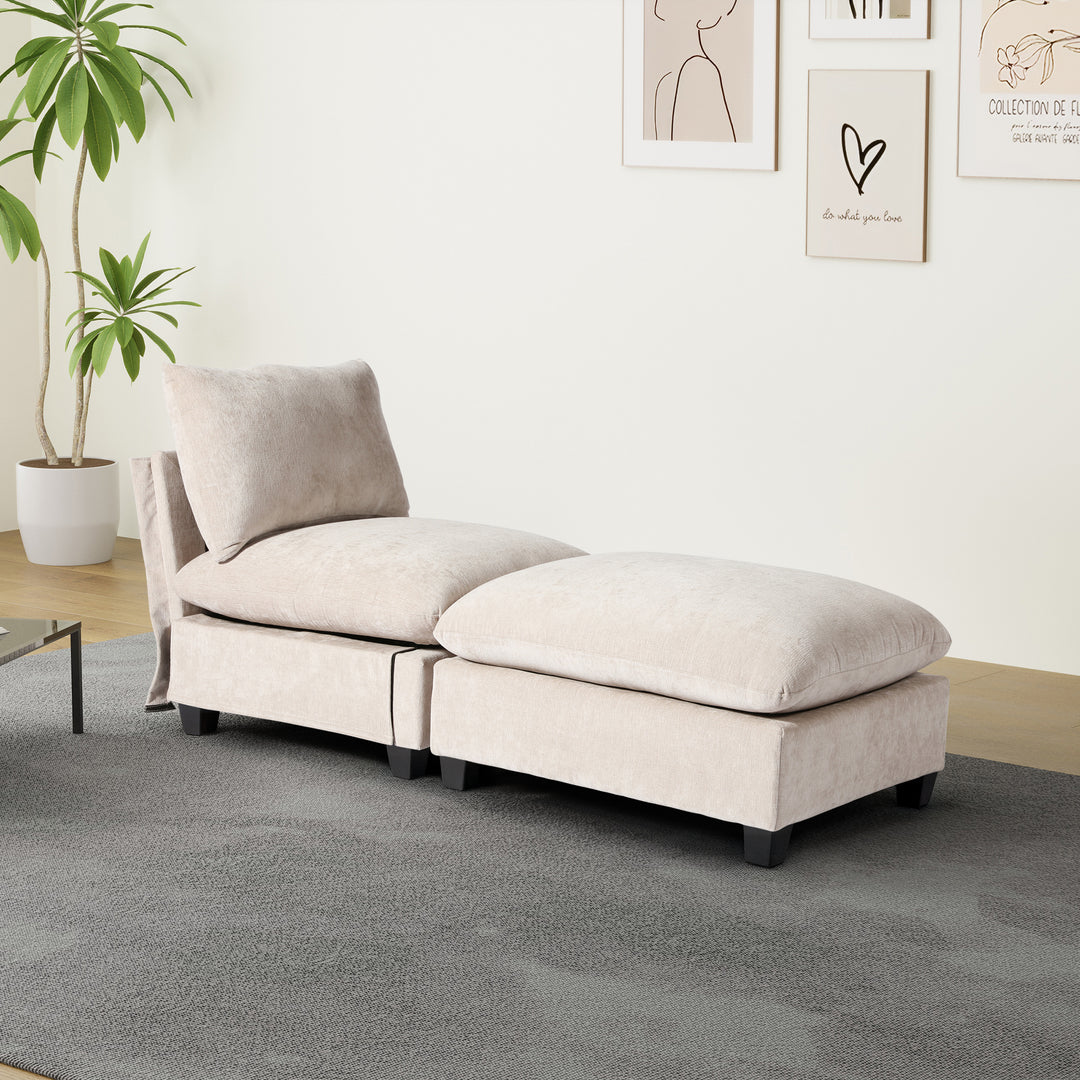 Augusta 68.5" Chenille Upholstered Indoor Chaise Lounge Chair