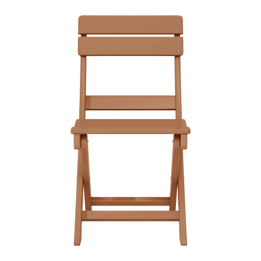 Malibu 3-Piece Outdoor HDPE Folding Patio Bistro Table and Chairs