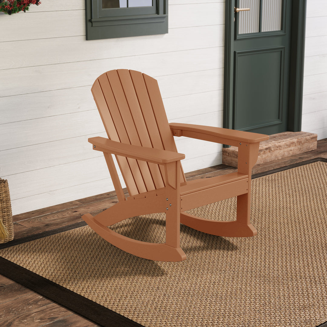 Dylan Outdoor Patio Poly Plastic Adirondack Rocking Chair