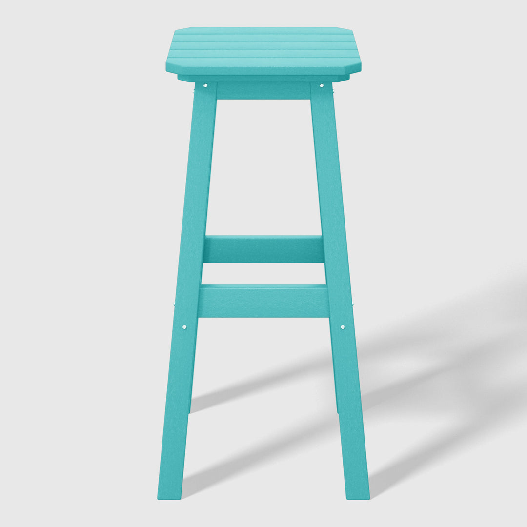 Malibu 29" HDPE Outdoor Patio Square Bar Height Bar Stool