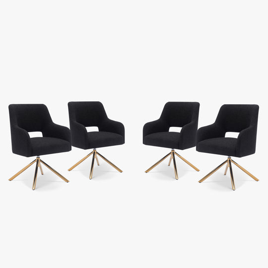 Genevieve Mid-Century Modern Wide Boucle Swivel Accent Arm Chair