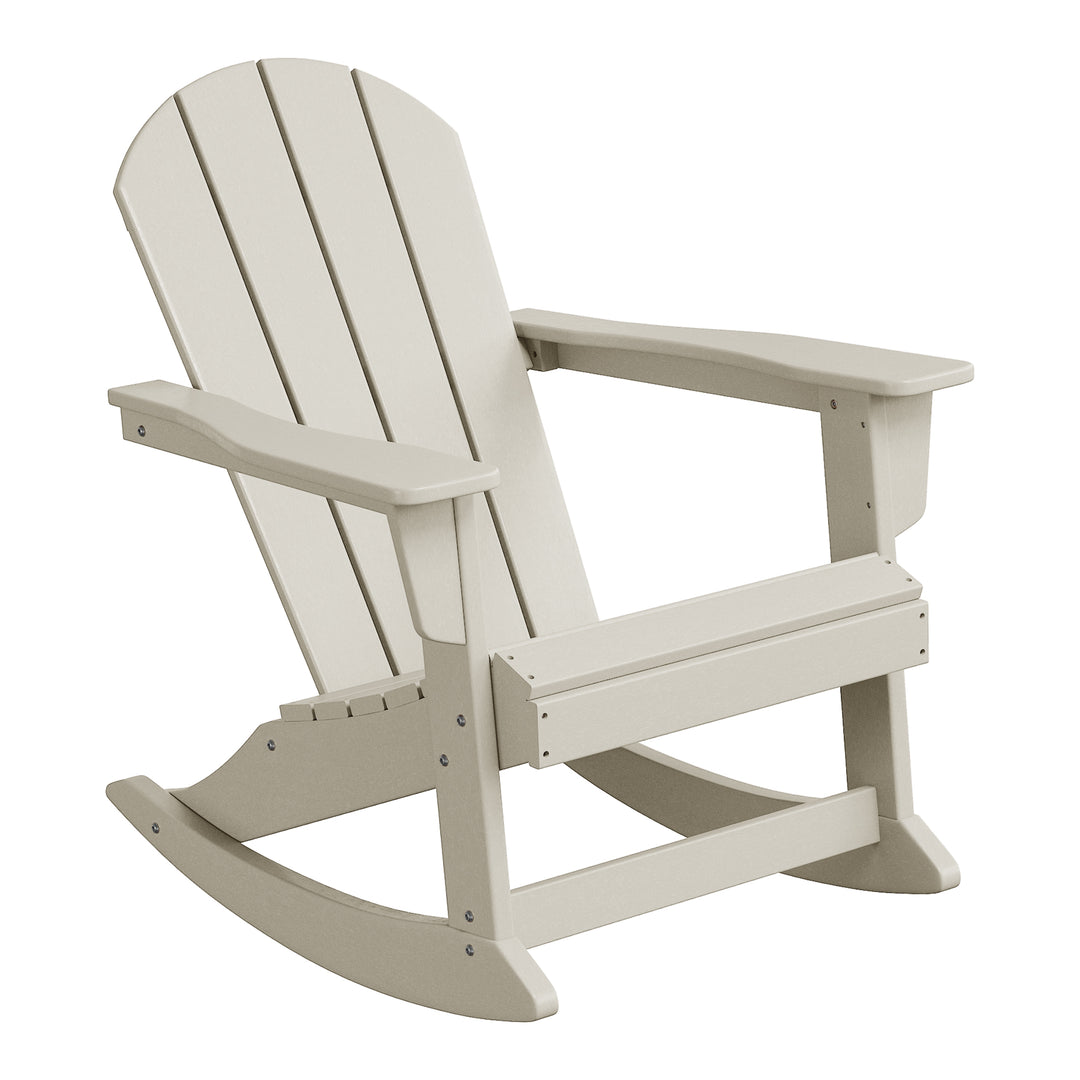 Malibu 3-Piece set Outdoor / Patio Poly Adirondack rocking chairs with a side table ( 2 seater )