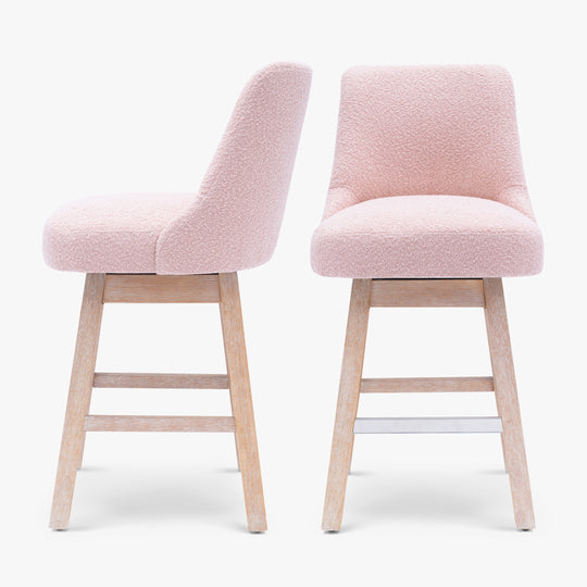 Genevieve 26" Upholstered Swivel Counter Height Bar Stools (Set of 2)