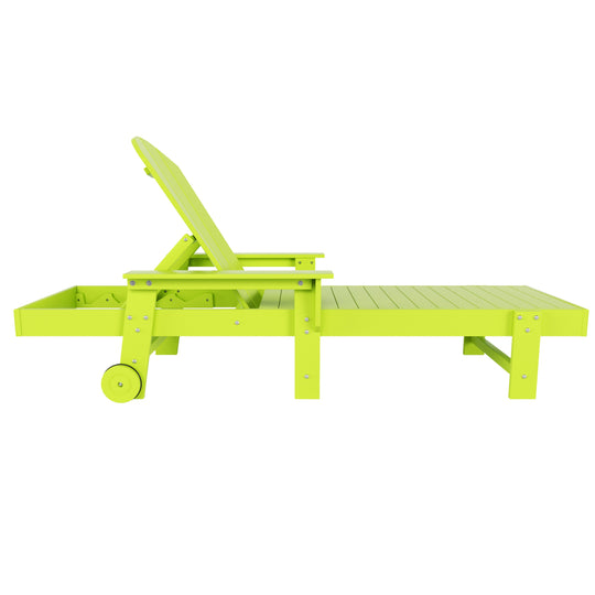 Malibu Reclining Chaise Lounge With Arms & Wheels